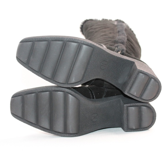 Cole Haan Black Faux Fur Lined Tall Knee Boots #137 - Picture 6 of 8